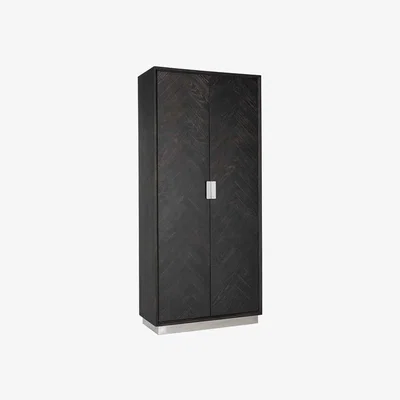 Olivia's Richmond Blackbone High 2 Doors Silver Cupboard