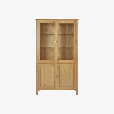 Downtown Hardwick Oak Display Cabinet In LightWood