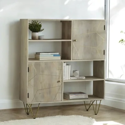 OAT Home Galway Light Gold Wooden Display Cabinet