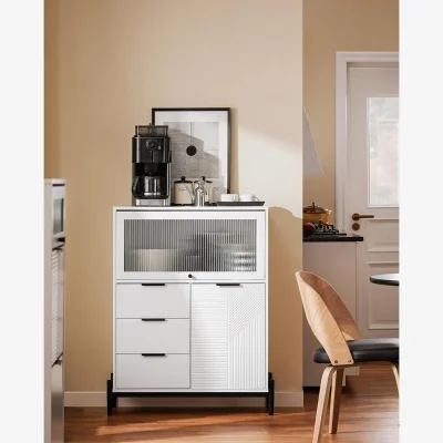 The Range Storage Display Cabinet With Glass Doors - White