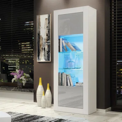 The Range Illume Display Cabinet 170cm - White & Grey