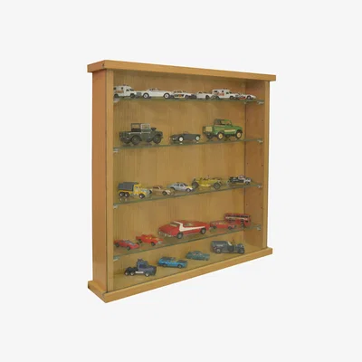 The Range COLLECTORS - Wall Display Cabinet With Four Glass Shelves - Oak - Oak