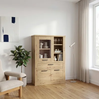 The Range Corona Display Cabinet in Artisan Oak - Artisan Oak