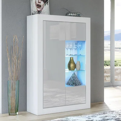 The Range Arcadia Display Cabinet 140cm - White & Grey