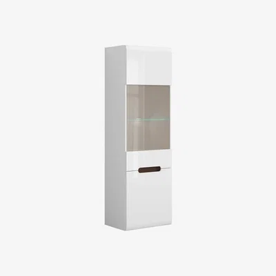The Range Azteca Glass Display Cabinet with Inserts & LED Lights - White Gloss