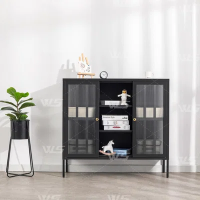 The Range Jia Metal Display Cabinet - Black