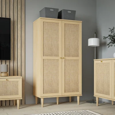 The Range Calasetta 2 Door Display Cabinet in Rattan - Rattan
