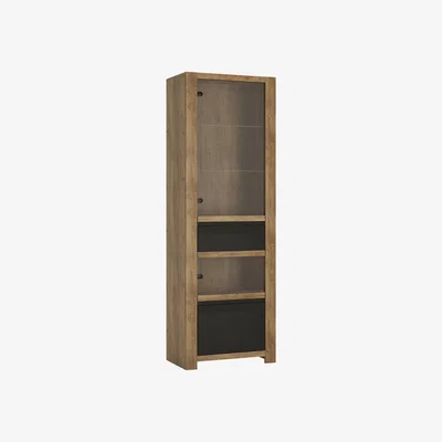 The Range Jonas & James Mexico One Door One Drawer Display Cabinet - Lefkas Oak