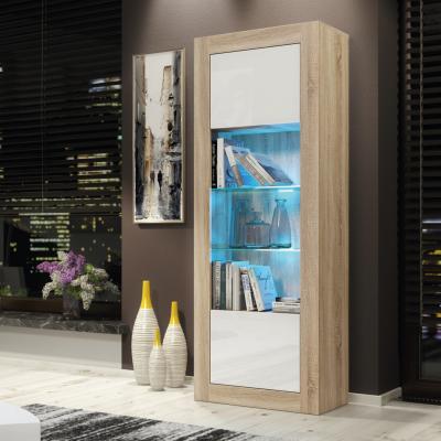 The Range Illume Display Cabinet 170cm - Oak & White