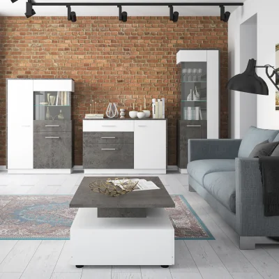 The Range Zingaro Tall Glazed Display Cabinet (LH) - White & Black
