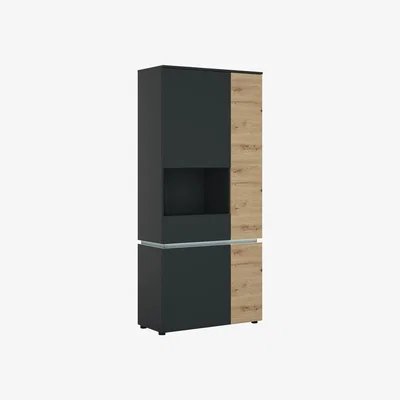 The Range Luci 4-Door Tall Display Cabinet - Black / Left Hand