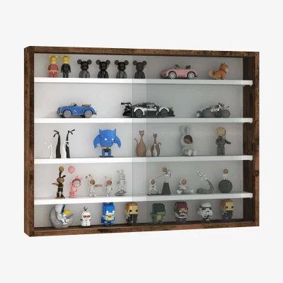 The Range Fitora 5-Tier Rustic Brown Wall Display Cabinet 80 x 9.5 x 60 cm