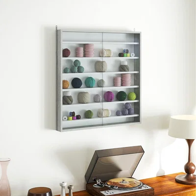 The Range HOMCOM 5 or 7 Tier Wall Display Shelf Cabinet  - Grey and White / 83cm