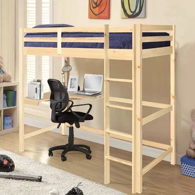 The Range 3ft High Sleeper Bed With Corner Desk - Natural