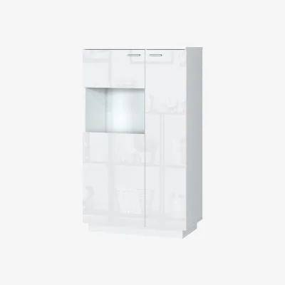 The Range Impact Furniture Sol Glass Display Cabinet Unit White Gloss - White