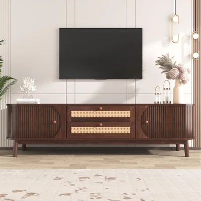 The Range Natural Wood TV Board with Doors and Drawers - Natural