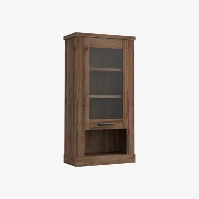 The Range Corona 1 Door  Wall Display Cabinet in Tabak Oak - Tabak Oak