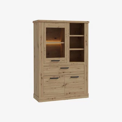The Range Corona Display Cabinet with LED Light - Artisan Oak