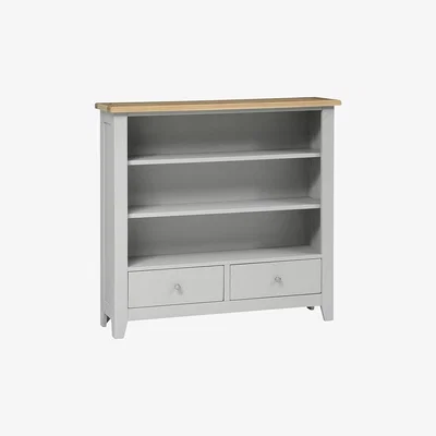 The Cotswold Company Chester Dove Grey Low and Wide Bookcase