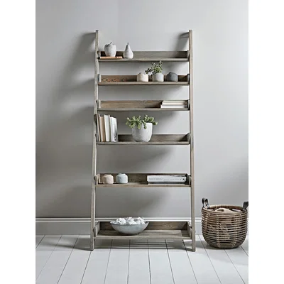 Cox and Cox Rustic Wooden Ladder Shelf - Wide