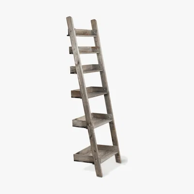 Cox and Cox Rustic Wooden Ladder Shelf - Slim
