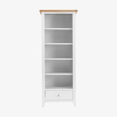 Chiltern Oak Furniture Chester White Painted Oak Tall Narrow Bookcase