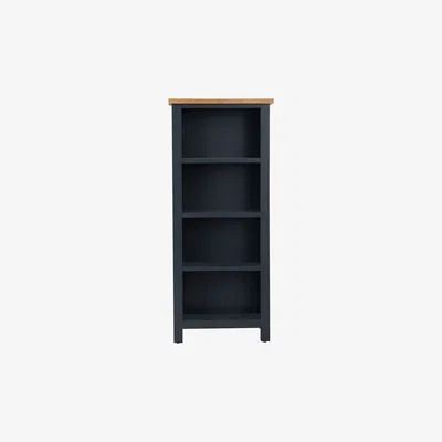 Chiltern Oak Furniture Salisbury Blue Painted Oak Small Narrow Bookcase