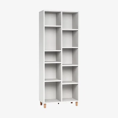 Cuckooland Vox Simple Narrow Double Bookcase - White