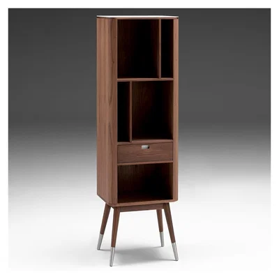 The Conran Shop AK 2772 Tall Shelving Unit with Drawer Corian & Walnut