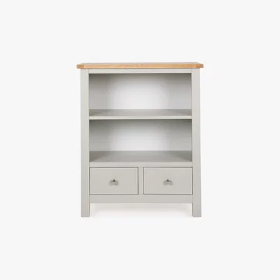 Dunelm Bromley Grey Low Bookcase Grey and Brown