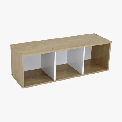 Dunelm Rome Modular 3 Cube White and Oak Finish Floor Standing Shelving Unit Brown
