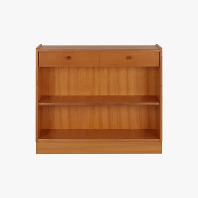 Furniture Village Nathan - Classic Low Open Bookcase - Brown