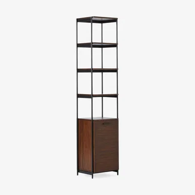 John Lewis west elm Foundry Narrow Bookcase, Dark Walnut