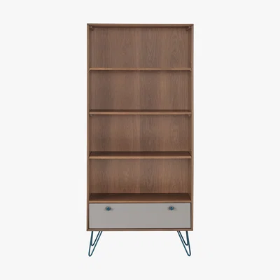Made.com Dotty Bookcase, Dark Stain Oak and Grey