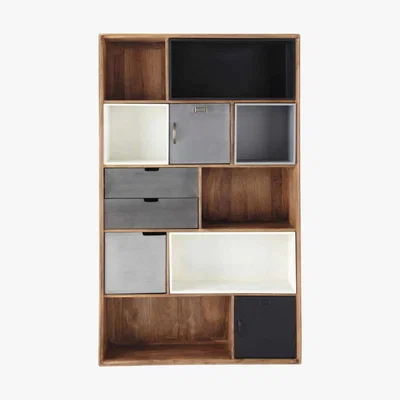 Maisons du Monde Industrial-Style 3-Drawer 2-Door Bookcase Lenox