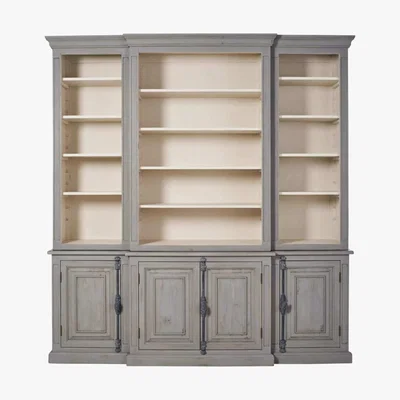 Maisons du Monde Blue-Grey Recycled Pine 4-Door Bookcase Maude