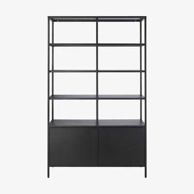 Maisons du Monde Black metal bookcase with 2 doors