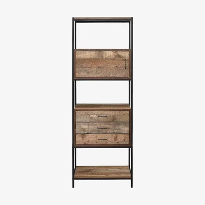 Oak&More Wallis 3 Drawer Rustic Shelving Unit