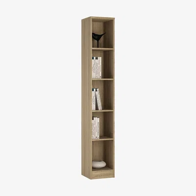 Oak&More Moderne Tall Narrow Oak Bookcase
