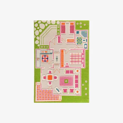Amara IVI World - Children's 3D Play Rug - Green Play House - 100x150cm