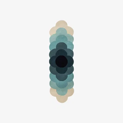 Amara Orla Kiely - Optical Flower Rug - 67x230cm - Teal