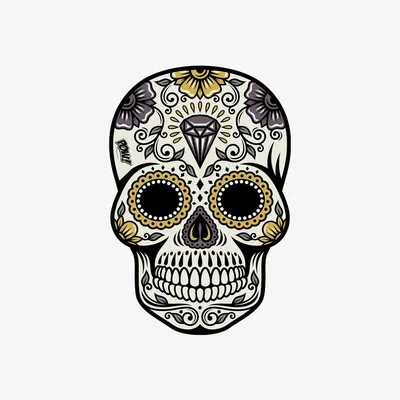 Amara PODEVACHE - Skull Vinyl Floor Mat - Yellow/Purple