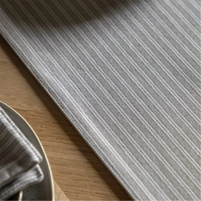 Amara Woven Striped Table Runner Grey 360x1800mm