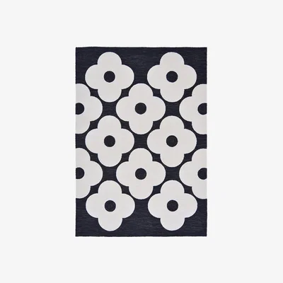 Amara Orla Kiely - Spot Flower Outdoor Rug - Black - 160x230cm
