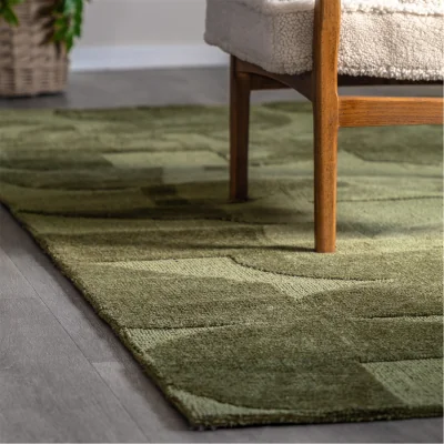 Amara Cortland Block Rug Olive 1200x1800mm