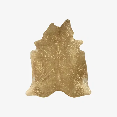 Amara Luxe - Metallic Acid Cowhide Rug - Natural/Gold