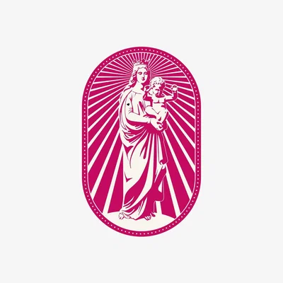 Amara PODEVACHE - Woman and Baby Statue Vinyl Floor Mat - Pink