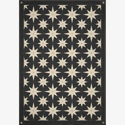 Amara 5th Avenue Stars Vinyl Floor Mat - Black/Cream