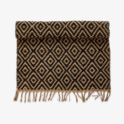 Amara Nkuku - Jambo Jute Rug - Black - 90x60cm