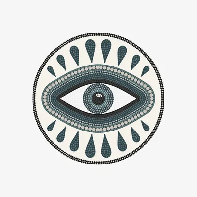 Amara PODEVACHE - An Eye for An Eye Round Vinyl Floor Mat - White